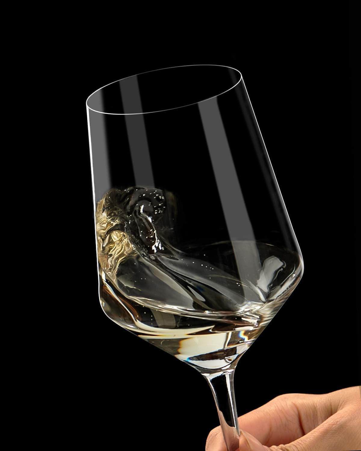 OJA Red Wine Glasses Set of 6, Premium Crystal Wine Glasses Hand Blown, 17 oz, Long Stem, Thin Rim, Perfect for Daily Use, Unique Wedding Anniversary or Birthday Gift