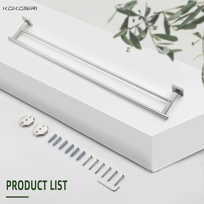 KOKOSIRI Towel Holder Bath Towel Bar with Two 36 Inch B5005BR-L36