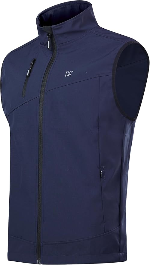 KUTOOK Men’s Softshell Sleeveless Jacket Winter Warm Fleece Outerwear Vests for Cycling Golf Hiking