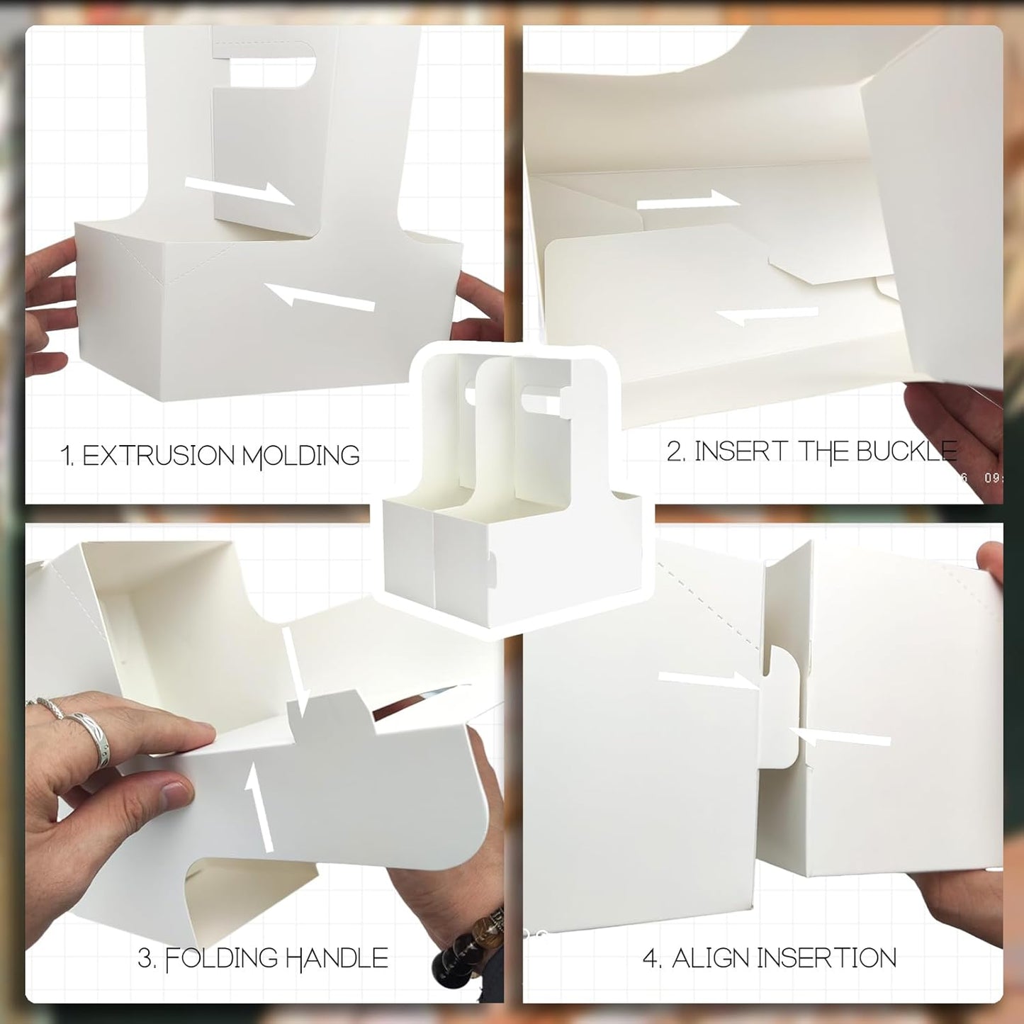 2 Cup Disposable Drink Carrier for Delivery with Handle,15 Count White Paperboard Cup Holder,Cup Carriers for Hot or Cold Drinks,Coffee Carrier, Food Delivery,Take Out Cup Carriers (White, 15 PCs)