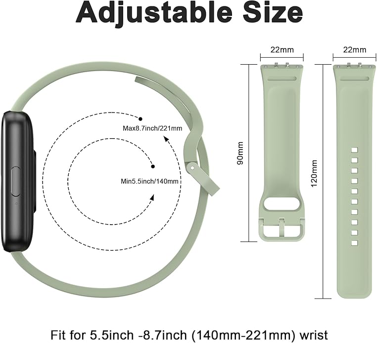 6 PACK Bands for Samsung Galaxy Fit 3 Band Women Men, Soft Silicone Sport Replacement Watch Strap Compatible with Galaxy Fit 3 SM-R390 Smartwatch Accessories