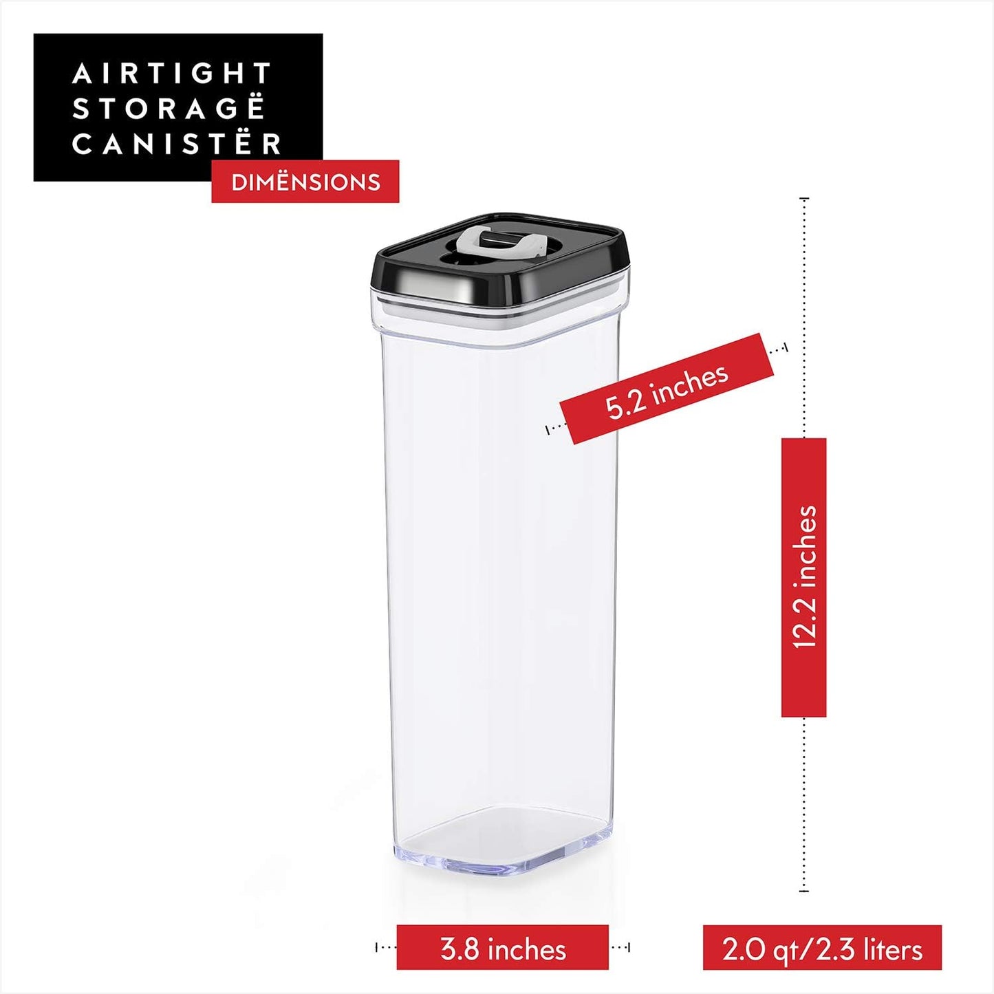 DWËLLZA KITCHEN Pasta Storage Containers for Pantry Airtight - 2 Pc Spaghetti Container Storage - Ideal for Spaghetti & Noodles, Kitchen Pantry Organization and Storage - Keeps Food Fresh & Dry