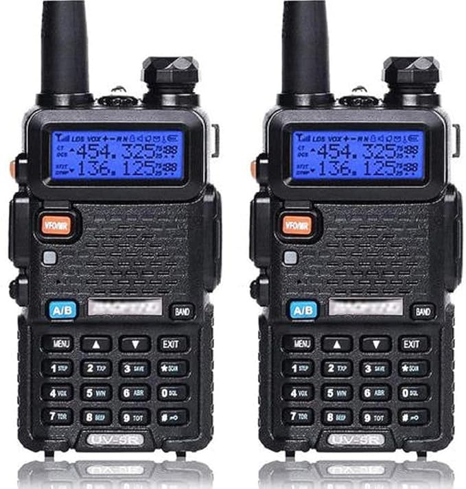 Baofeng UV-5R Ham Dual Band Two Way Radio 144-148/420-450Mhz 1800mAh Li-ion (2 Pack)