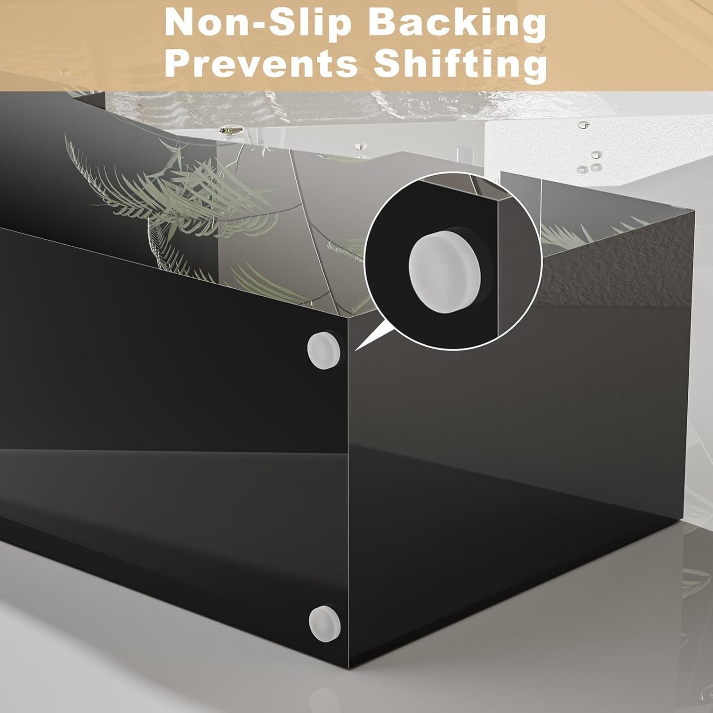 HELPLEX Black Acrylic Guest Towel & Napkin Holder - Waterproof Splash-Proof Vertical Design for Bathroom, Kitchen, Dining Table - Home Hotel Office Organizer (1-Pack)