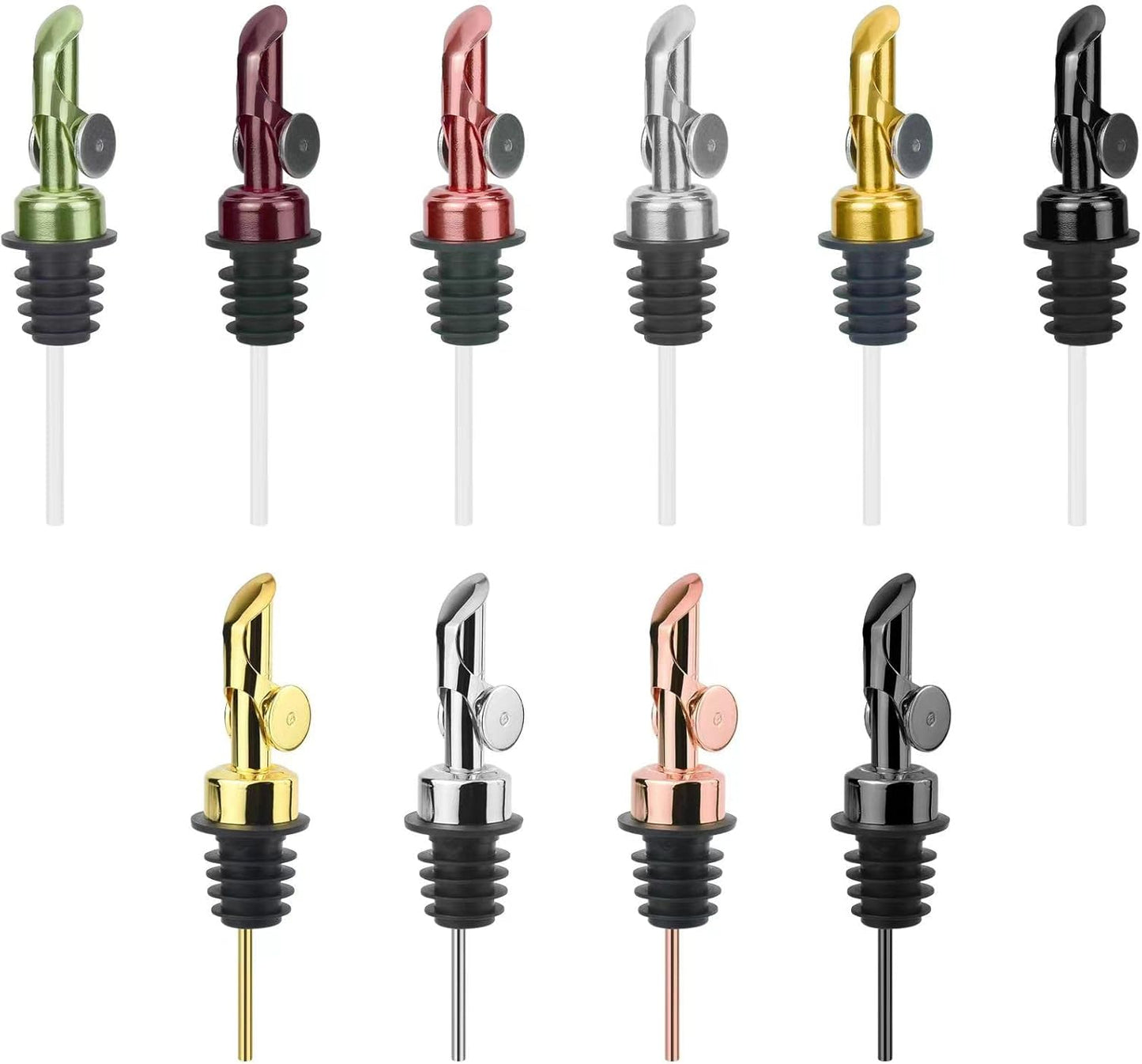 MEETSWEET Olive oil dispenser spout, pour spouts，304stainless steel automatic opening and closing spout, leak-proof, for olive oil, vinegar, wine and other liquid bottles (304black)…