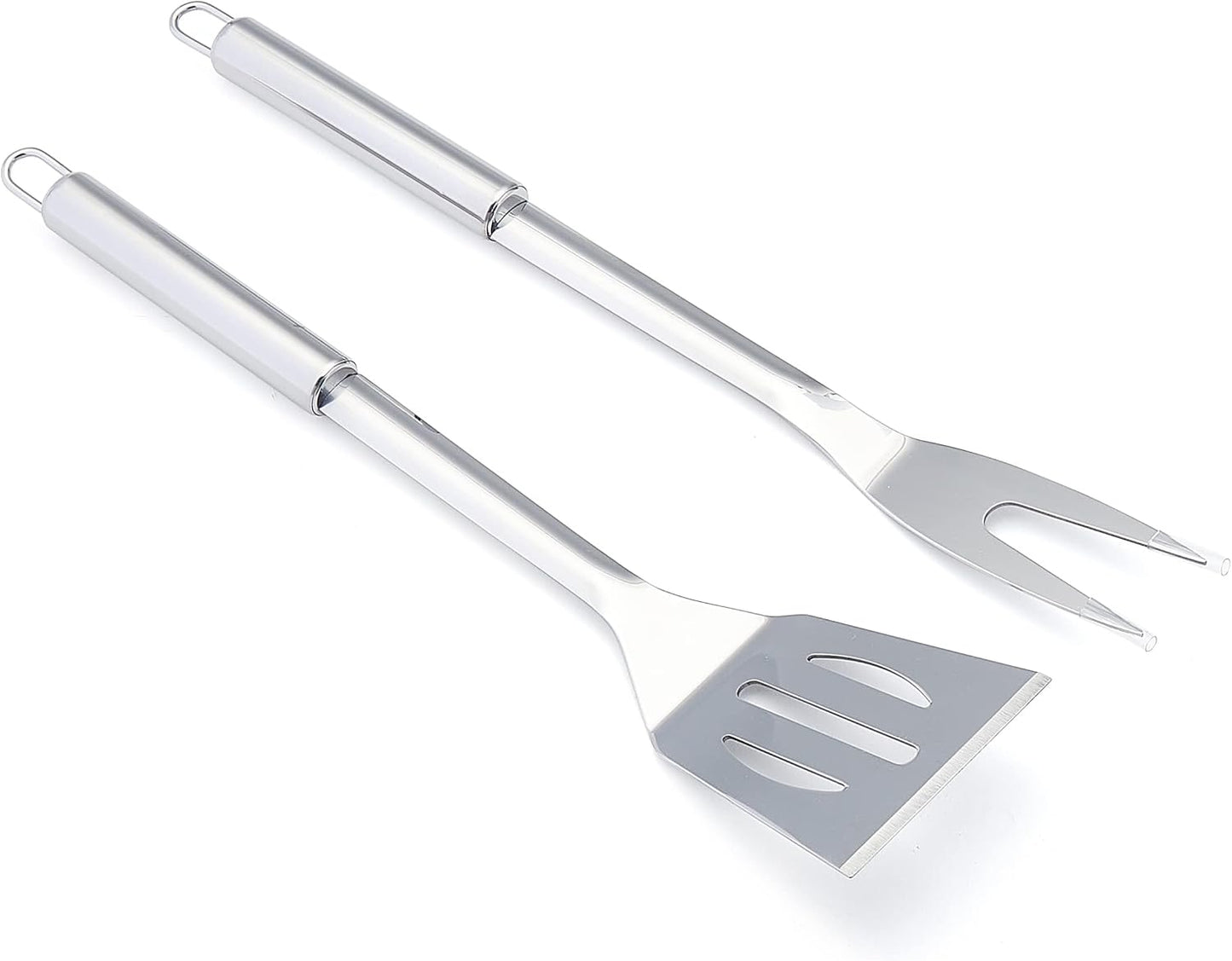 Amazon Basics 4-Piece Stainless Steel Barbeque Grilling Tool Set with Carry Bag