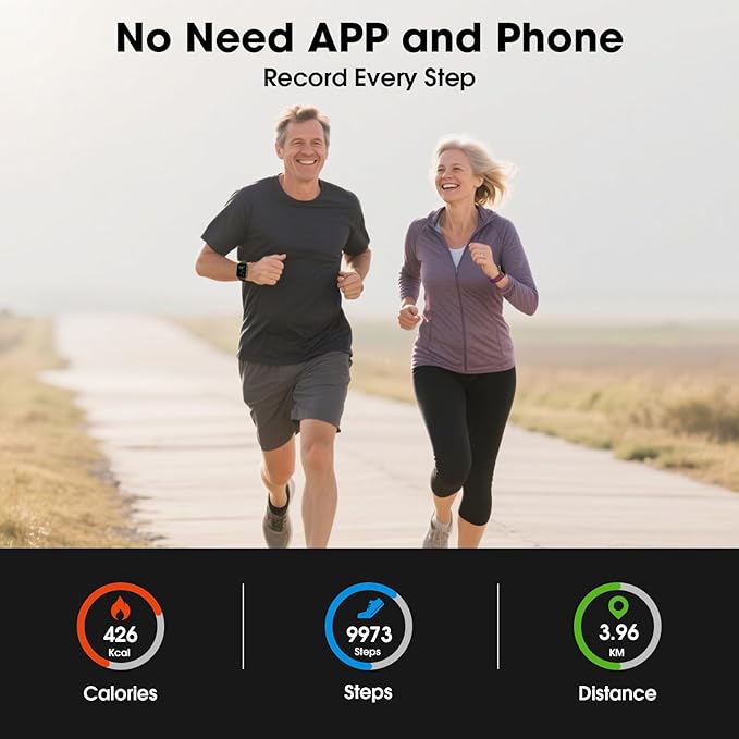 Kummel Smart Watch for Men Women, No App/Phone Required, Fitness Tracker with Pedometer, Bluetooth Call (Answer/Make Call), Heart Rate Blood Oxygen Monitor Step Counter, 100+ Sports Modes