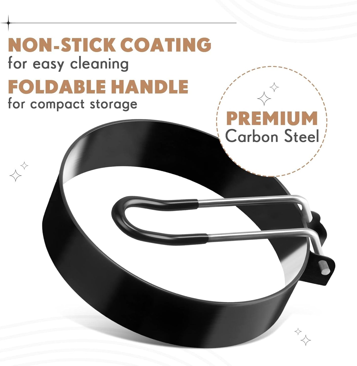 Yaomiao 12 Pcs Egg Rings for Frying Eggs Nonstick Pancake Mold Stainless Steel Egg Mold Portable Round Shaper with Handle for Cooking Griddle Camping Breakfast(3 Inch)