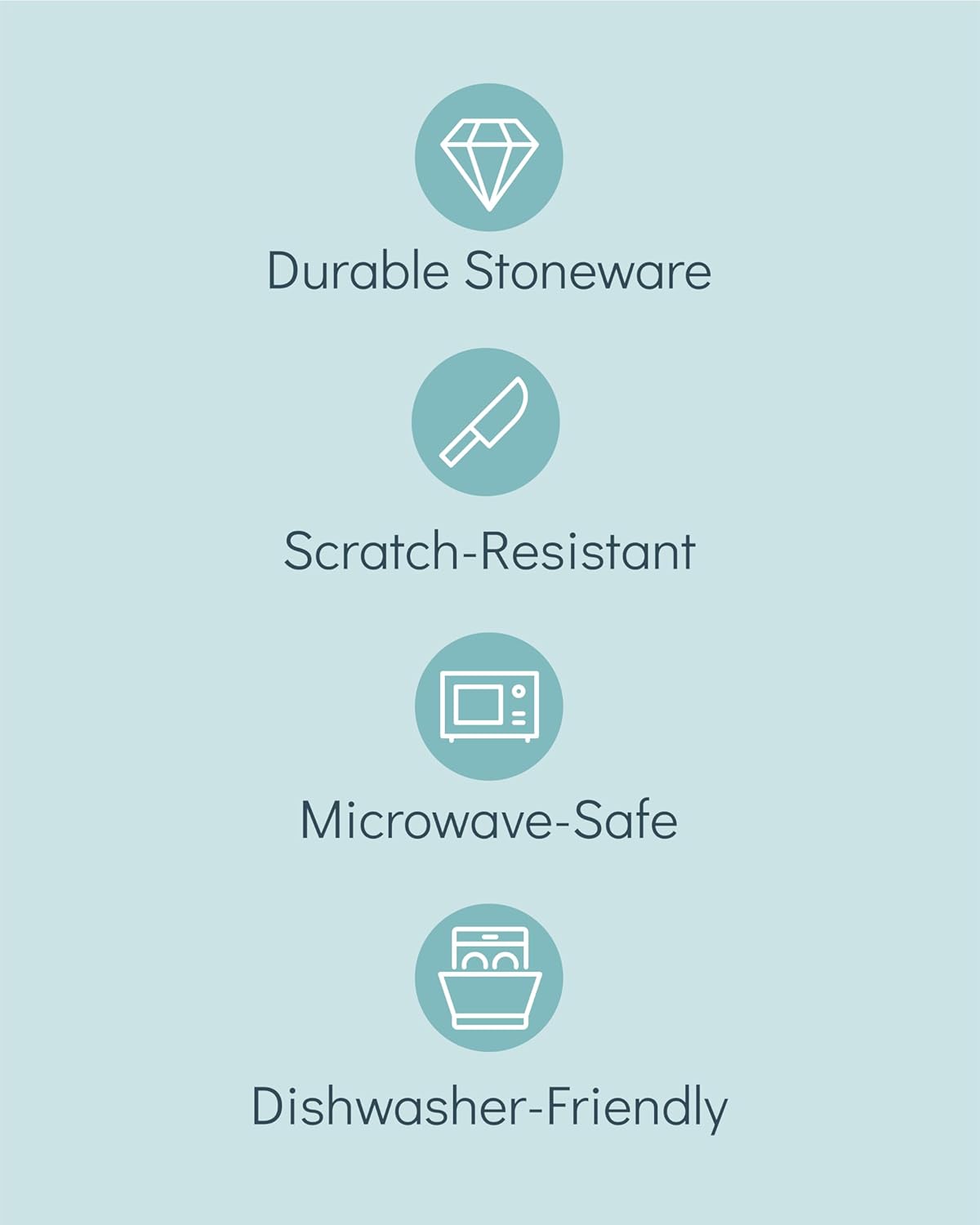 Stoneware dinnerware set 8 persons Rustic 24 pcs - Rustic design dinnerware set, dishwasher safe - Bowl and plate set - Pure Living dinnerware in smoky blue…