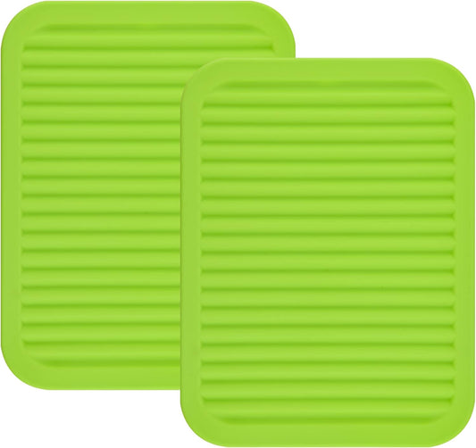 Smithcraft Silicone Trivets Mats for Dishes and Pots, Hot Pads for Countertops, Pot Holders, Set of 2 Color Green