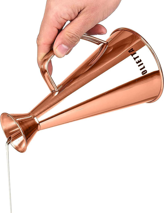 Olive Oil Dispenser Bottle Copper Stainless Steel Non Drip Leak Proof No Mess Vinegar Pourer & Kitchen Drizzler 17 oz 500ML 0.5 Litre Great for Pouring & Drizzling Easy to Clean & Leakproof