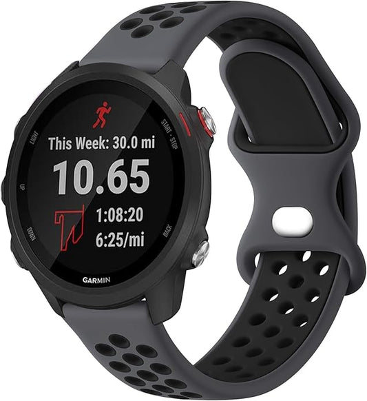 Meliya Bands Compatible with Garmin Forerunner 245/645 & 55/158 Band, 20mm Replacement Soft Silicone Sport Band for Garmin Forerunner 645/245 Music & 55/158 Smart Watch