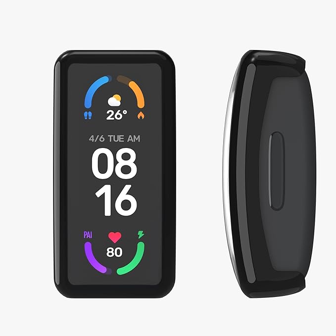 kwmobile Case Compatible with Fitbit Inspire 3 / Inspire 2 / Ace 3 Case - 2X TPU Silicone Fitness Tracker Cover - Black/Grey