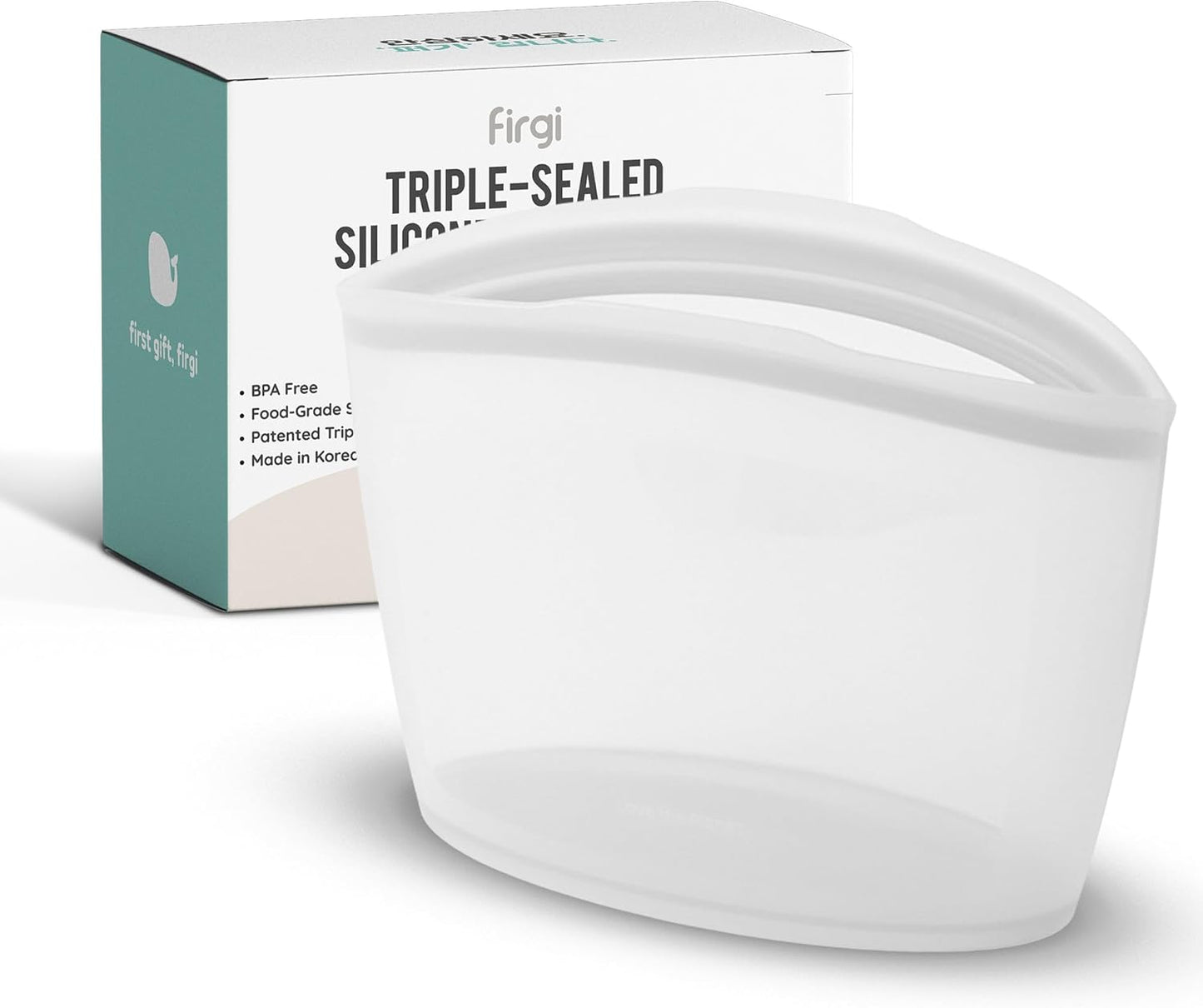 Reusable Silicone Food Storage Bags 10.6Cup (84oz), Airtight Food Storage Containers Food Grade Silicone Snack Bags, BPA Free Food Storage Container, Microwave Safe, Sous Vide Container, White