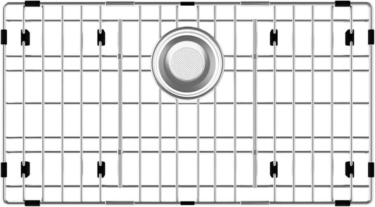 Sink Protectors for Kitchen Sink, Sink Grate Grid for Bottom of Sink, Metal Sink Rack, Bottom Basin Rack, Stainless Steel, 26-1/8" x 14-1/8"