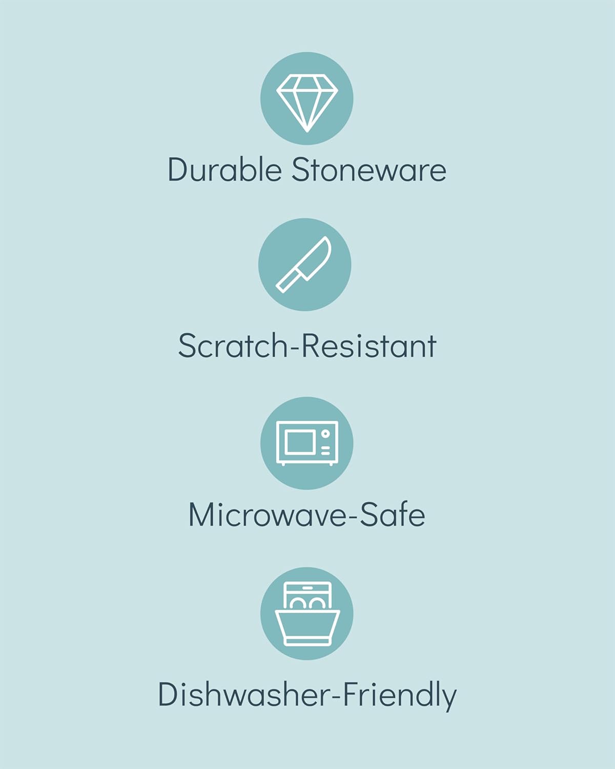 Stoneware dinnerware set 4 persons Rustic 16 pcs - Rustic design dinnerware set, dishwasher safe - Bowl and plate set - Pure Living dinnerware in smoky blue…