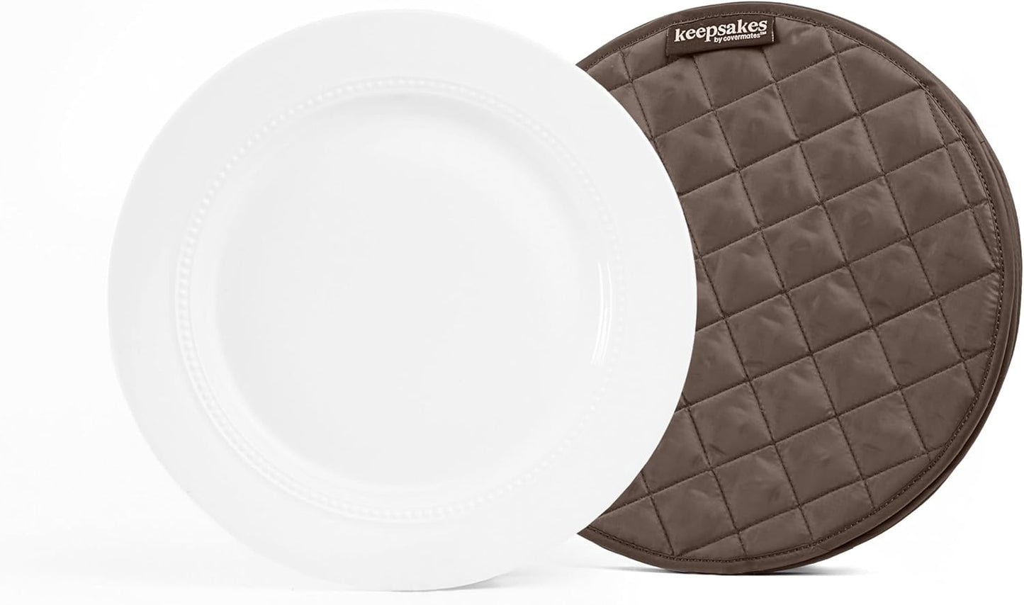 Covermates Keepsakes - Quilted Divider Set - Set of 4 - Scratch & Breakage Protection - Stain Resistant - Machine Washable - China Storage, Bronze