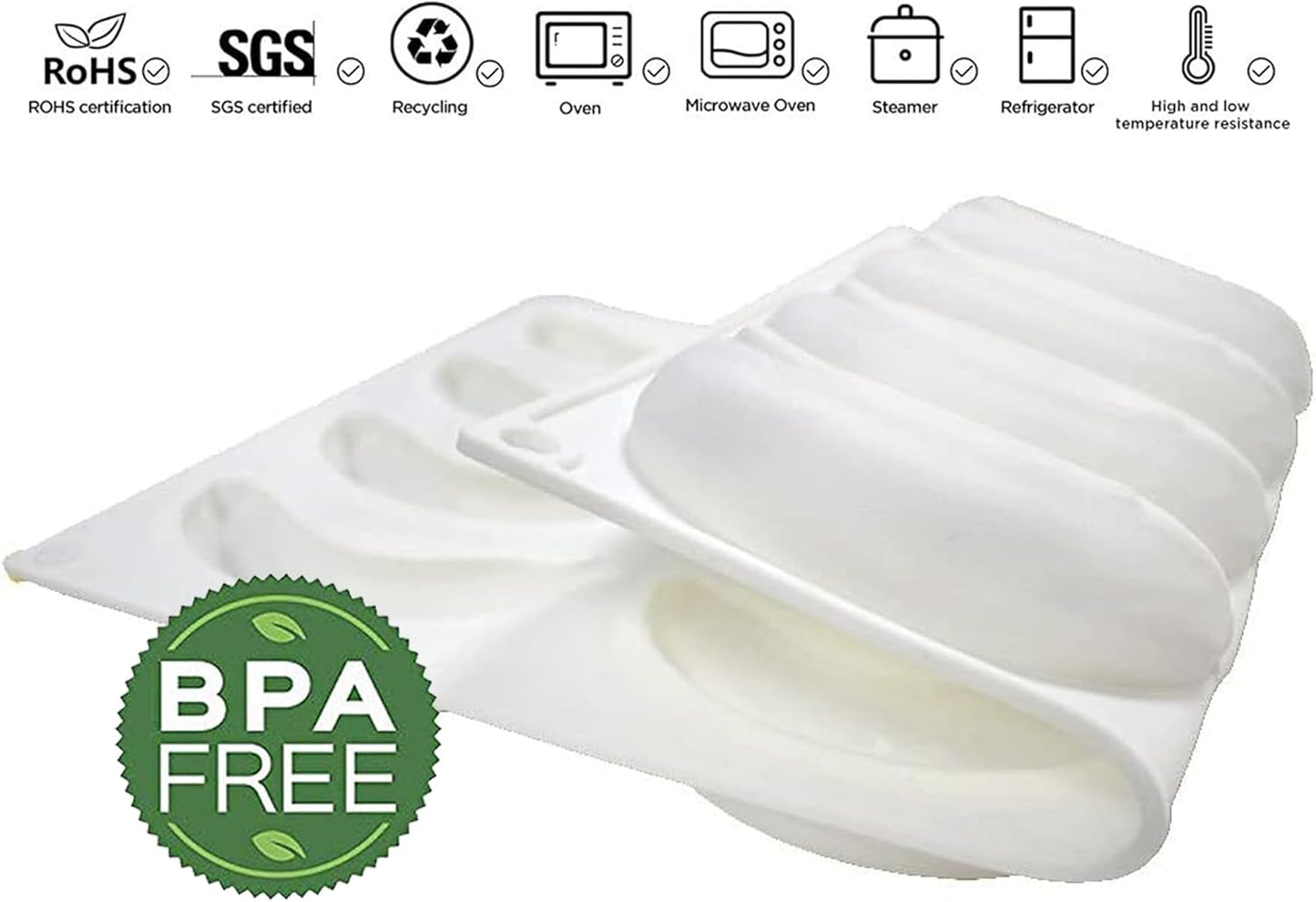 OCPO KITCHEN 3D Banana Shape Silicone Molds for Baking Mousse Cake, 3D Silicone Baking Mold for Candy Pastry Chocolate Truffle Cupcake Jelly Cookie Pudding Cake Decoration Mold, 12-Cavity