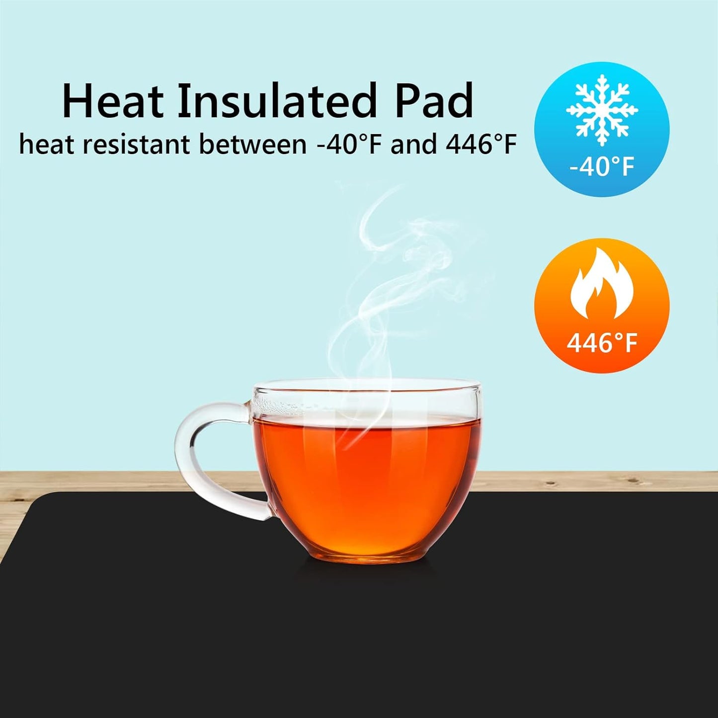 Gartful 2 Pieces Silicone Mats for Countertop - 0.06" Thicker, 32" by 24" Extra Large Multipurpose Mat, Counter Table Protector, Work Desk Pad, Heat-Resistant Placemat, Pastry Mat, Nonstick, Black