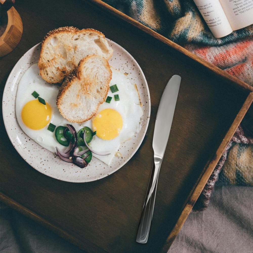 Dinner Knives,12 Piece Dinner knife Set,18/10 Stainless Steel Silverware Set Dinner Knife For Home,Kitchen,Restaurant and Hotel,Mirror Polished& Dishwasher Safe