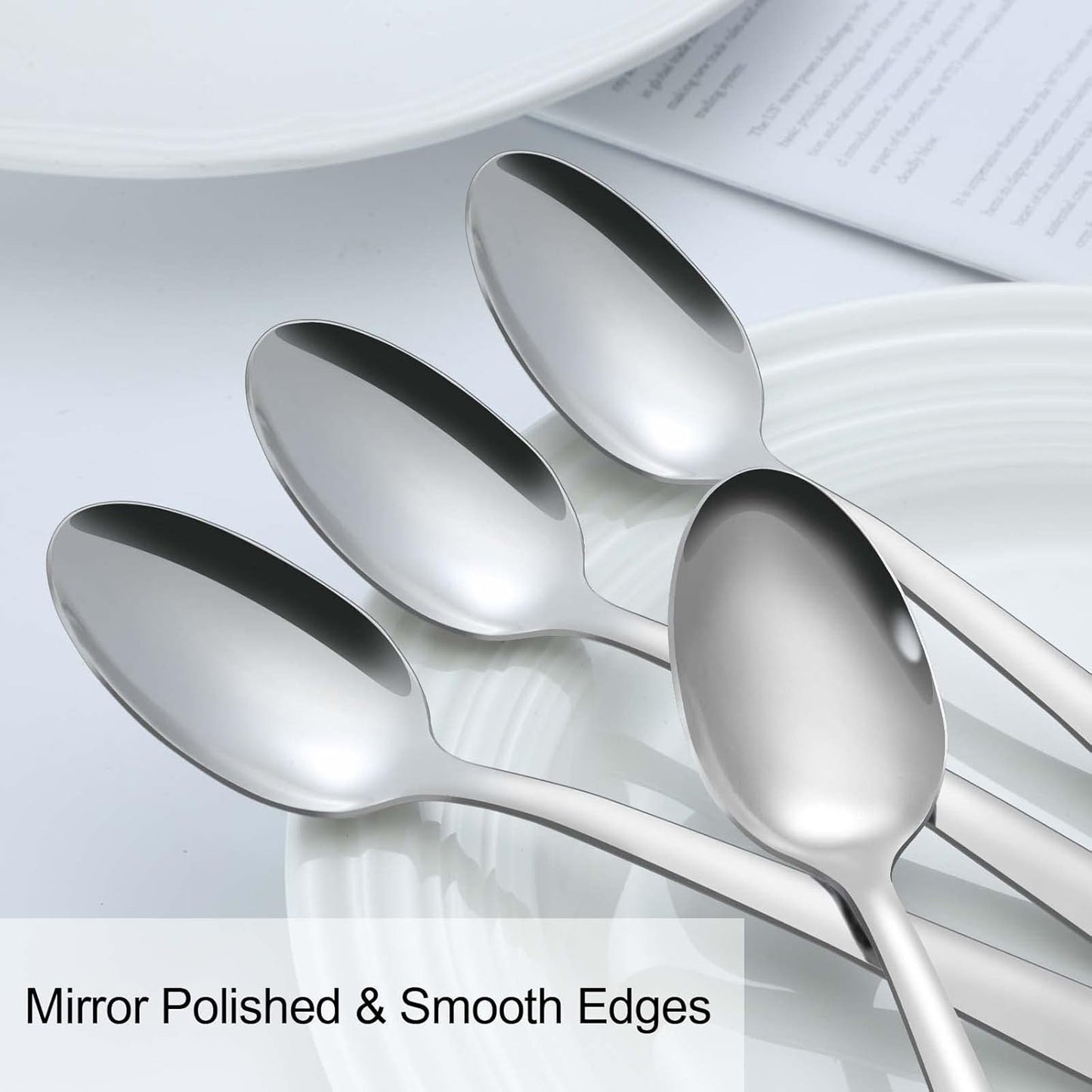 Pleafind 36 Pieces Teaspoons Set (6.2 inch), Spoon Silverware, Stainless Steel Tea Spoons, Mirror Polished Small Teaspoon, Dessert Spoons for Home, Kitchen, Restaurant, Dishwasher Safe