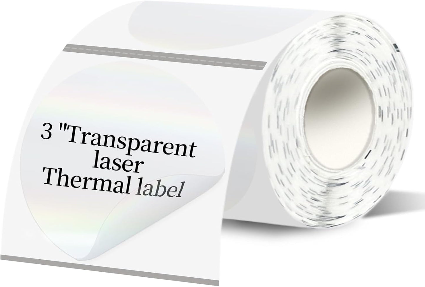 3''Transparent Laser Thermal Label,Round Self-Adhesive Direct Thermal Label,Thermal Stickers for DIY Logo Design,Name Tag(200/Roll