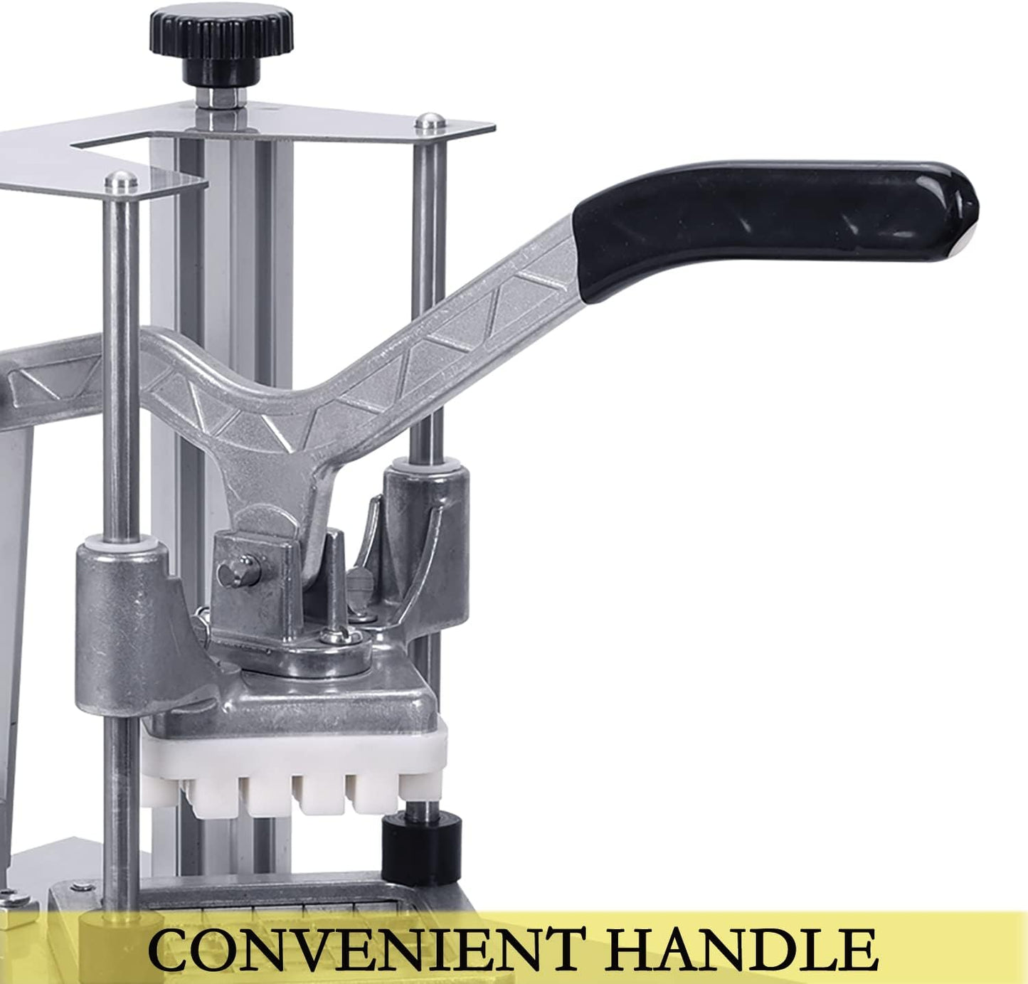 Commercial French Fries Cutter 1/4″ 3/8″ 6 Wedges 6 Wedges to Core Stainless Steel Blades Potato Slicer Fruit Chopper for Restaurant Home Kitchen Cutting, Sliver