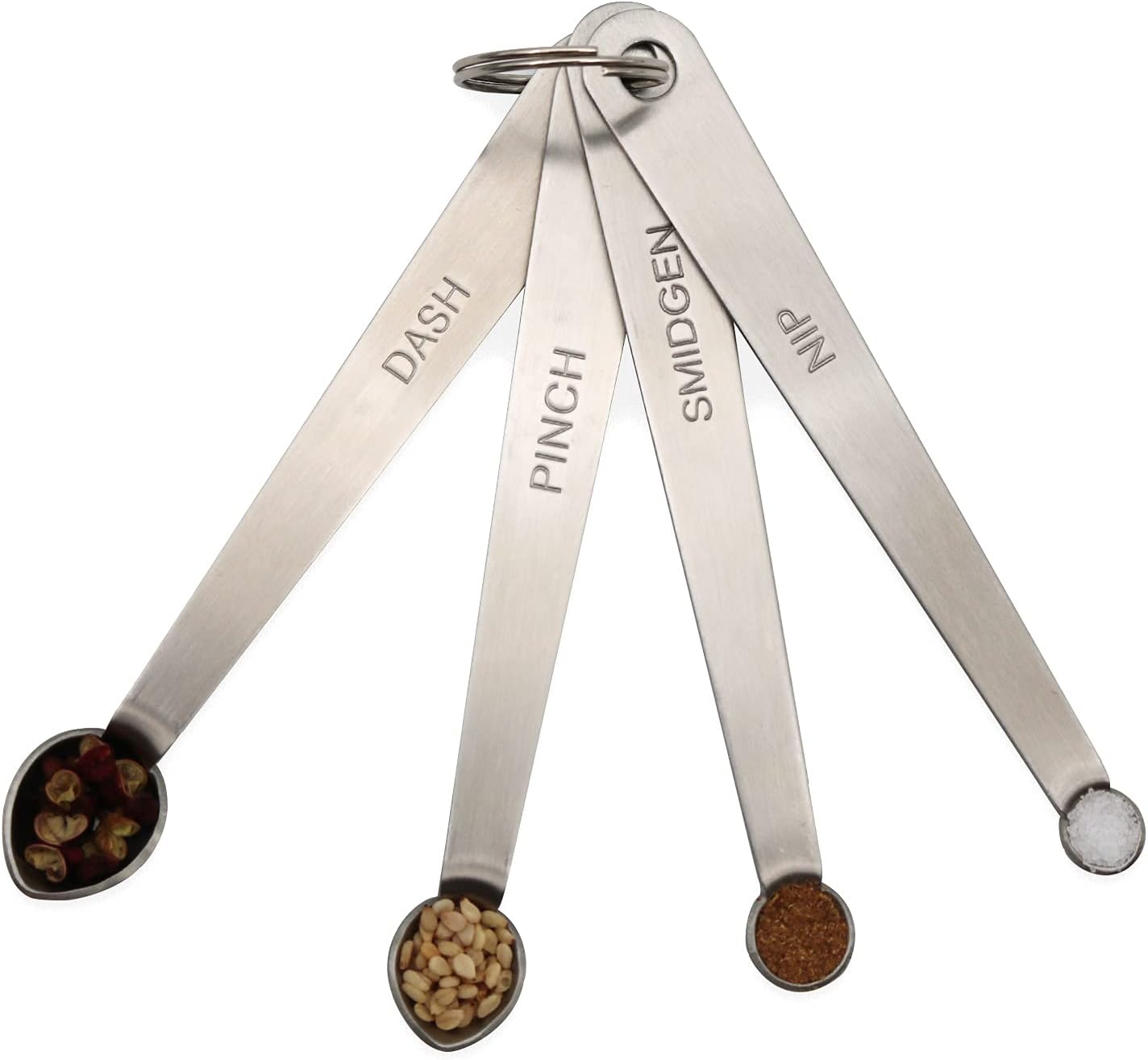 Mini Measuring Spoons Set, Small Stainless Steel Teaspoon for Cooking and Baking, Suitable for Tiny Amount of Dry or Liquid Ingredients and Spices (1/8, 1/16, 1/32, 1/64 tsp)