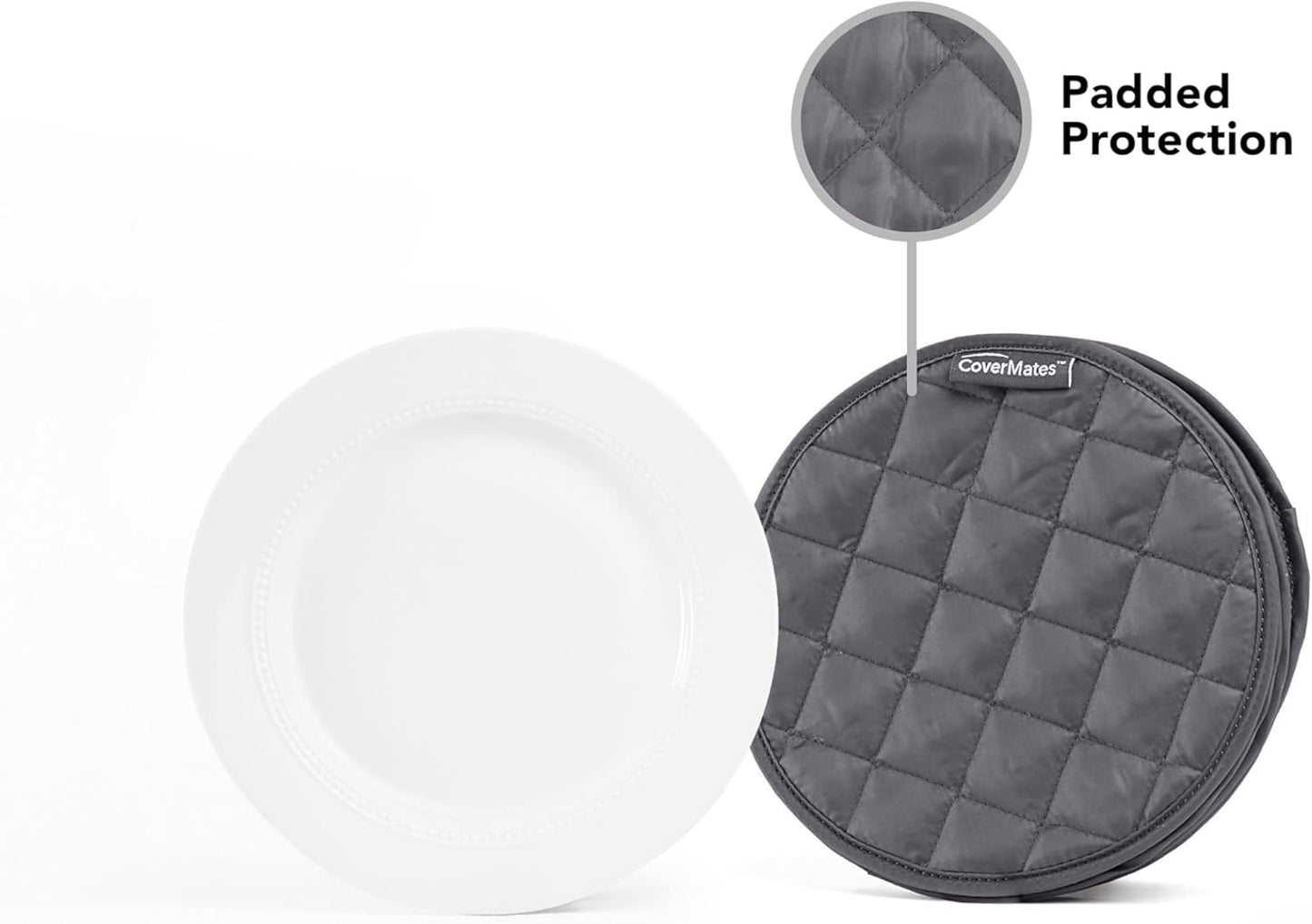 Covermates Keepsakes - Quilted Divider Set - Set of 4 - Scratch & Breakage Protection - Stain Resistant - Machine Washable - China Storage, Slate