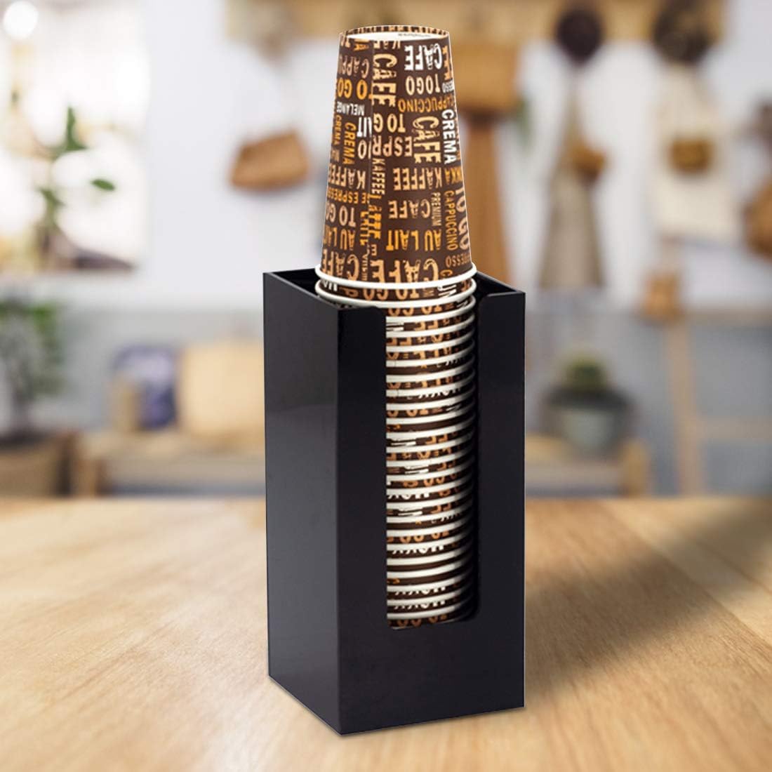 Disposable Paper Cup Dispenser, Acrylic Coffee Cup and Lid Storage Organizer Holder, Coffee Milk Tea Shop Restaurant Accessories Christmas Party Supplies