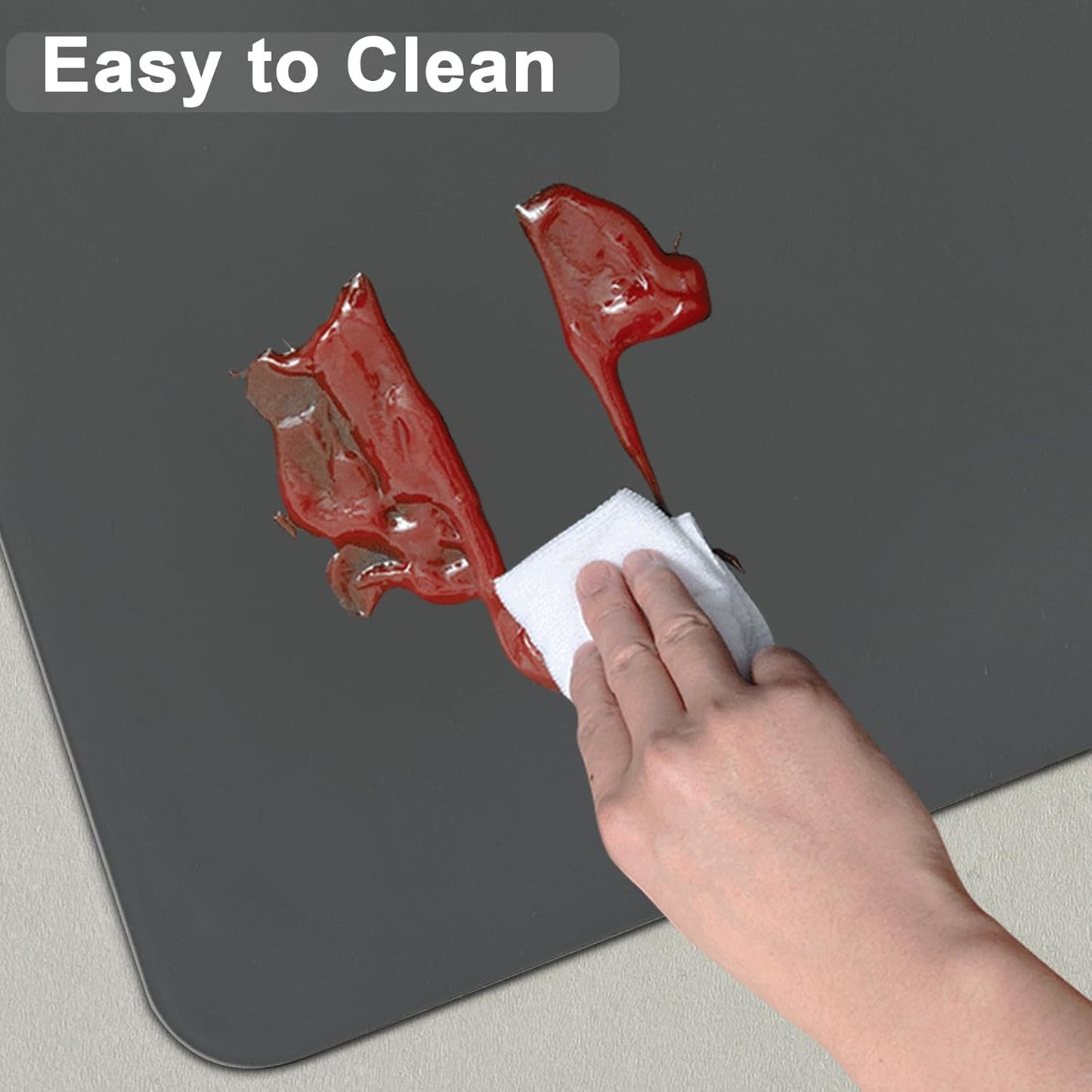 Large Silicone Mat, 48"x32"(120cmx80cm) Silicone Mats for Kitchen Counter, Non-Slip Heat Resistant Mat, Kitchen Counter Mat, Waterproof Countertop Protector for Craft, Black