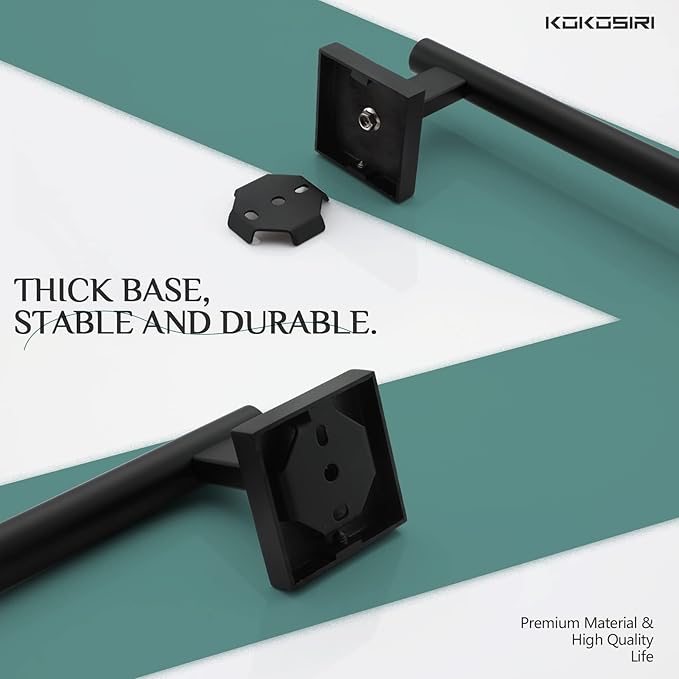 KOKOSIRI Towel Rails Bathroom Towel Bars Matte Black 24 Inch 2 Pack B4005BK-L24-P2