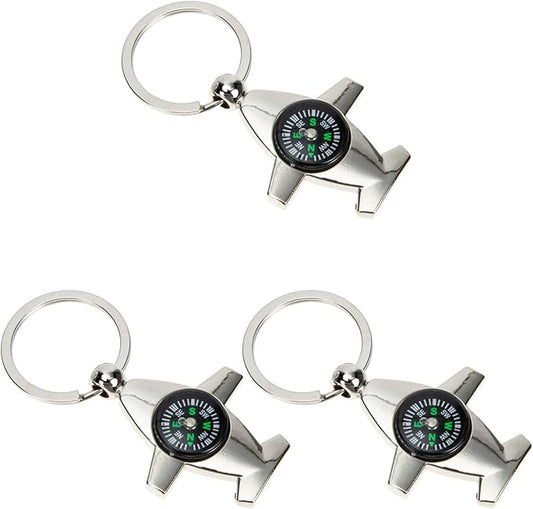 Kisangel 3pcs Compass Keychain Compass Keyring Pocket Compass