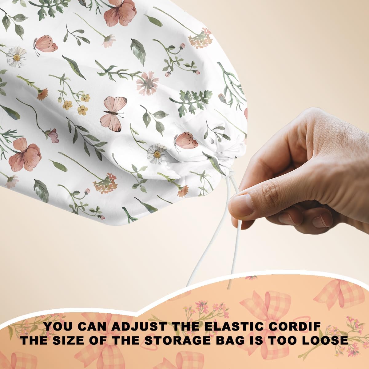 Boho Floral Plastic Bag Holder, Wall Mount Trash Bag Holder, Rustic Butterfly Large Reusable Grocery Bags Storage Dispenser for Home Kitchen Pantry Farmhouse, Flower Gifts for Women, 22.5x9 Inch