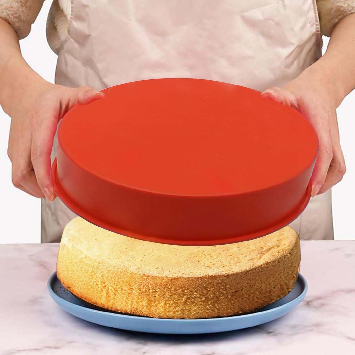 SOV Silicone round cake Pan, 6 inch Nonstick smash Pans for Layer, Smash, and Cheese Cakes, 3 packs