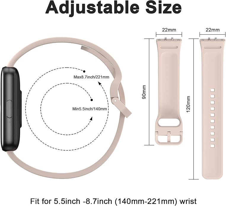 6 PACK Bands for Samsung Galaxy Fit 3 Band Women Men, Soft Silicone Sport Replacement Watch Strap Compatible with Galaxy Fit 3 SM-R390 Smartwatch Accessories