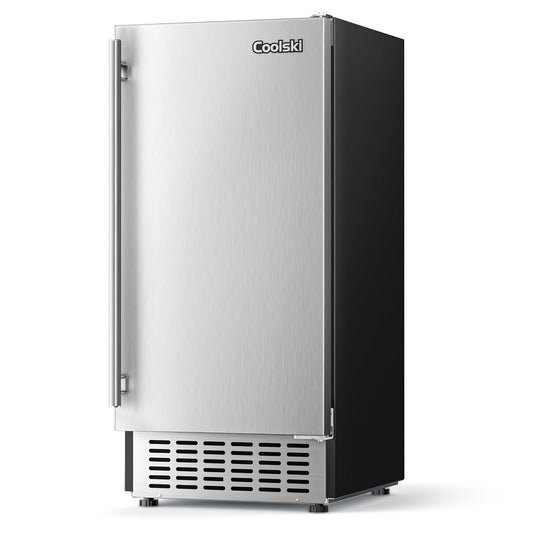 15" W Commercial Under Counter Ice Maker Machine, 80 LBS/Day Stainless Steel Built-in Freestanding Ice Maker with Water Filter, for Home Apartment & Commercial Use