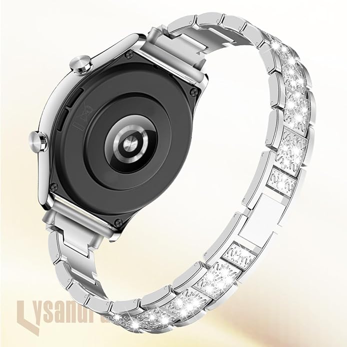 LYSANDRA Bands Compatible with Fitpolo AR-01 Smartwatch Band for Women, Metal Jewelry Sparkly Diamond Thin Replacement Compatible for aeac AR-01 Smartwatch