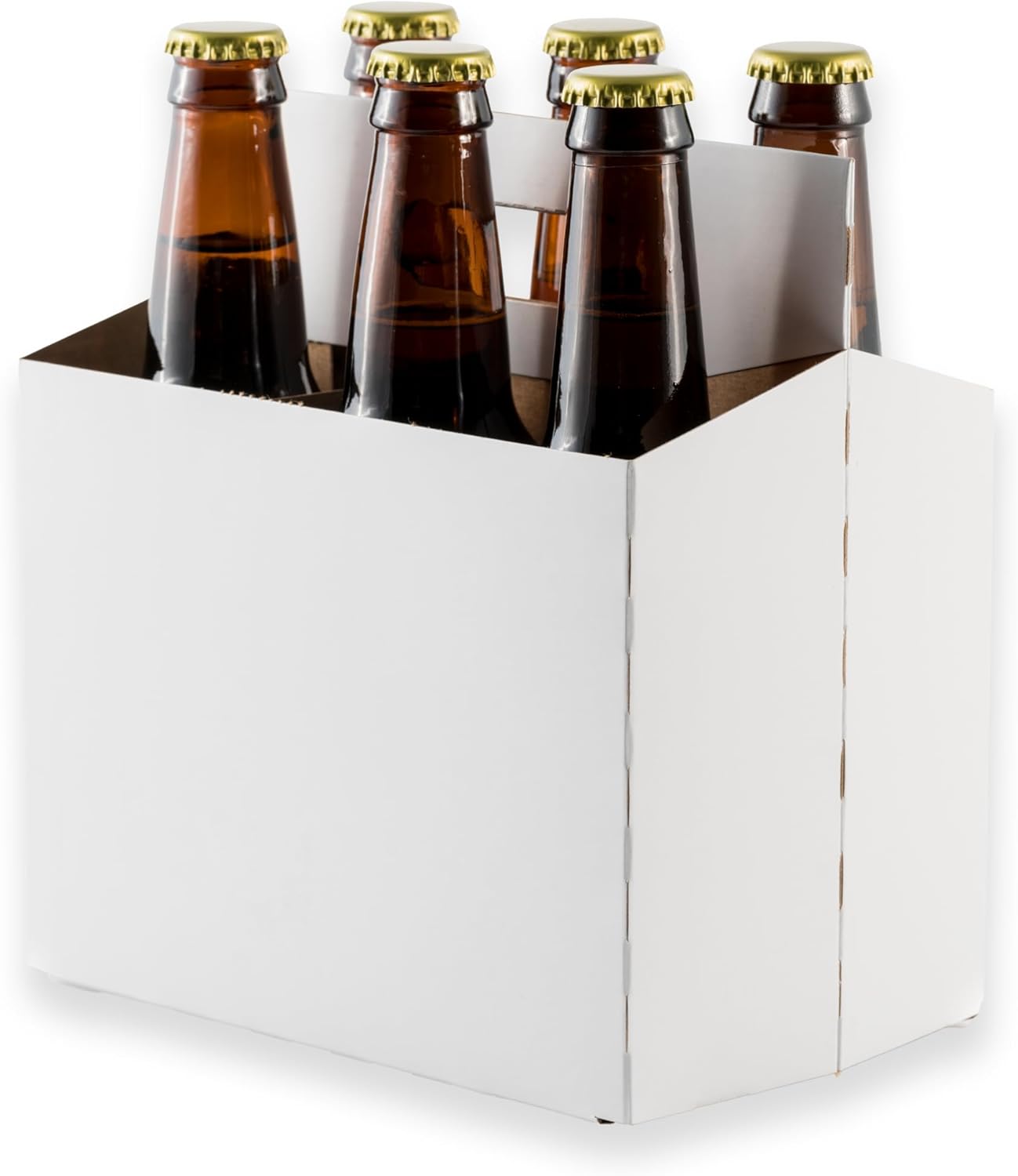 6pk Cardboard Carrier (White, 150ct) | Holds 6pk 12oz Bottles | FAST SAME DAY SHIPPING