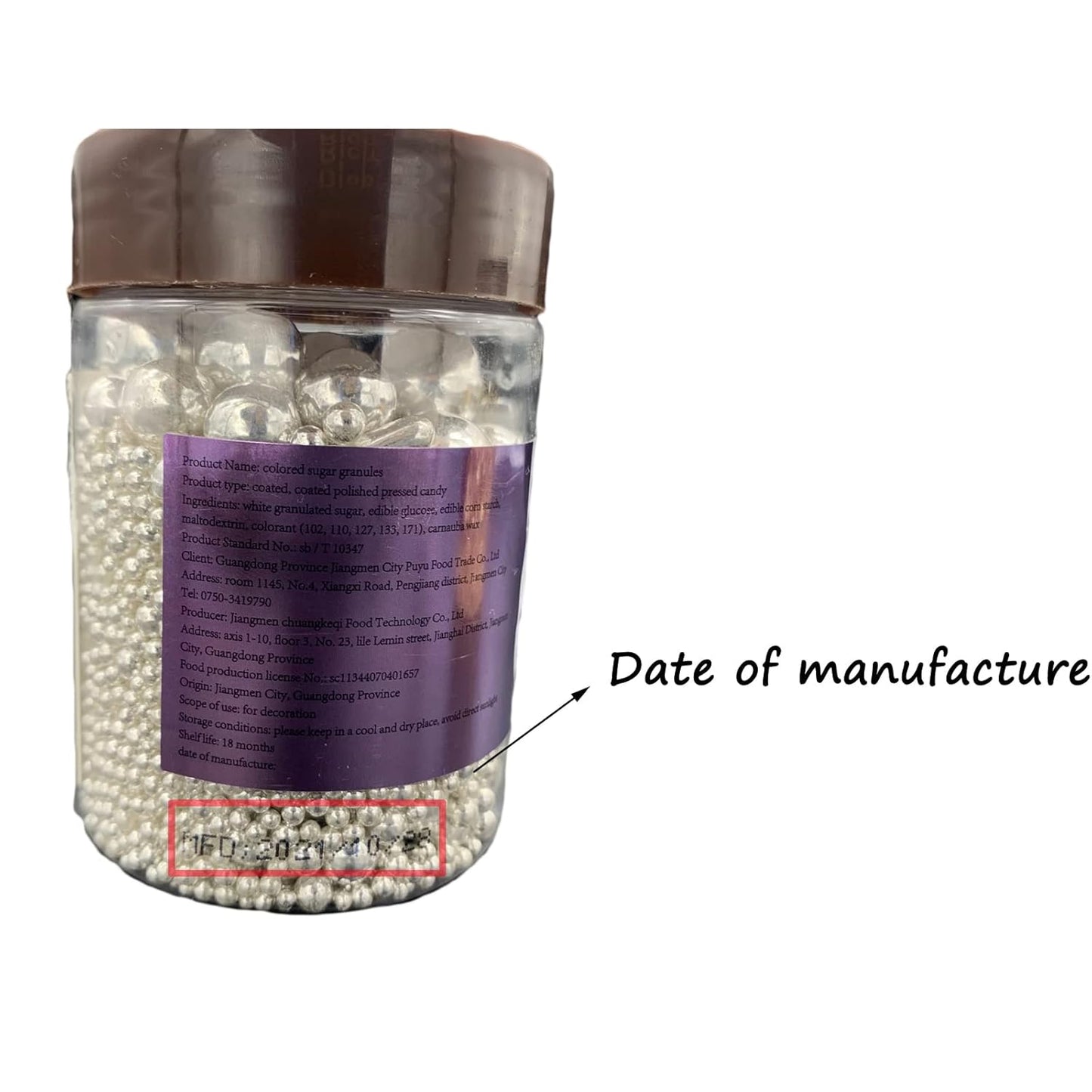 Sprinkles Silver Pearl Sugar Candy Mix Size Baking Cake Decorations Cupcake Toppers Cookie Decorating Ice Cream Celebrations Shaker Jar Wedding Shower Party (120g/4.2oz）