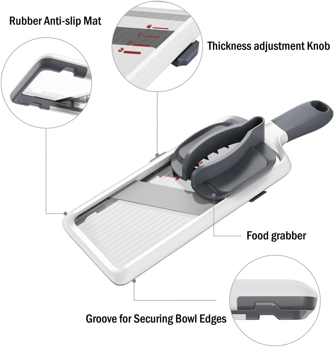 Mandoline Slicer for Kitchen, Adjustable Vegetable Slicer with Food Holder,Handheld Potato Slicer, Simple&Handy veggie slicer vegetable cutter