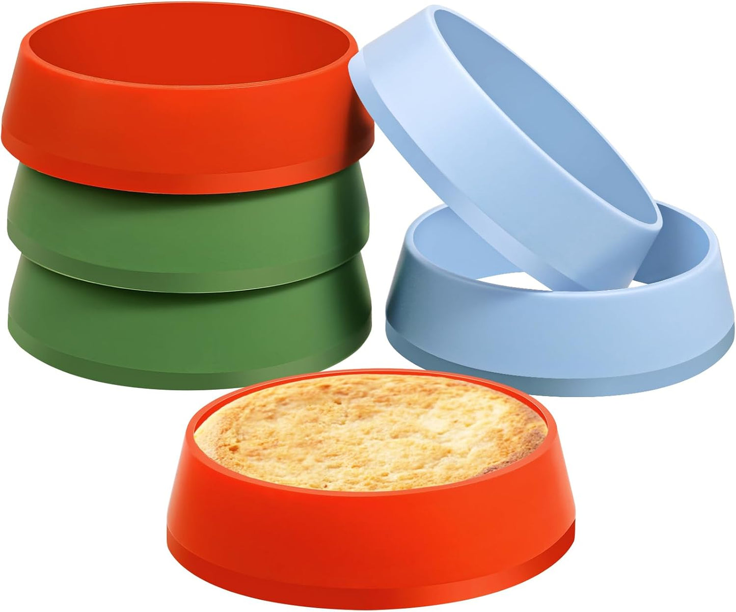 KOLUTI 6 Pack 3.15 Inch Nonstick Silicone English Muffin Rings, Durable Round Frying Egg Patty Omelette Cooker Mold, Circle Ring for Crumpet Pancake Pastry Cookie Baking, BPA Free and 3 Colors