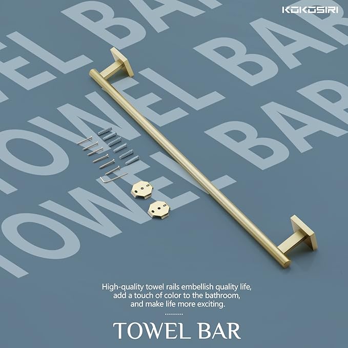 KOKOSIRI Towel Bar Bathroom Towel Holder for Bath 20 Inch B4005BG-L20