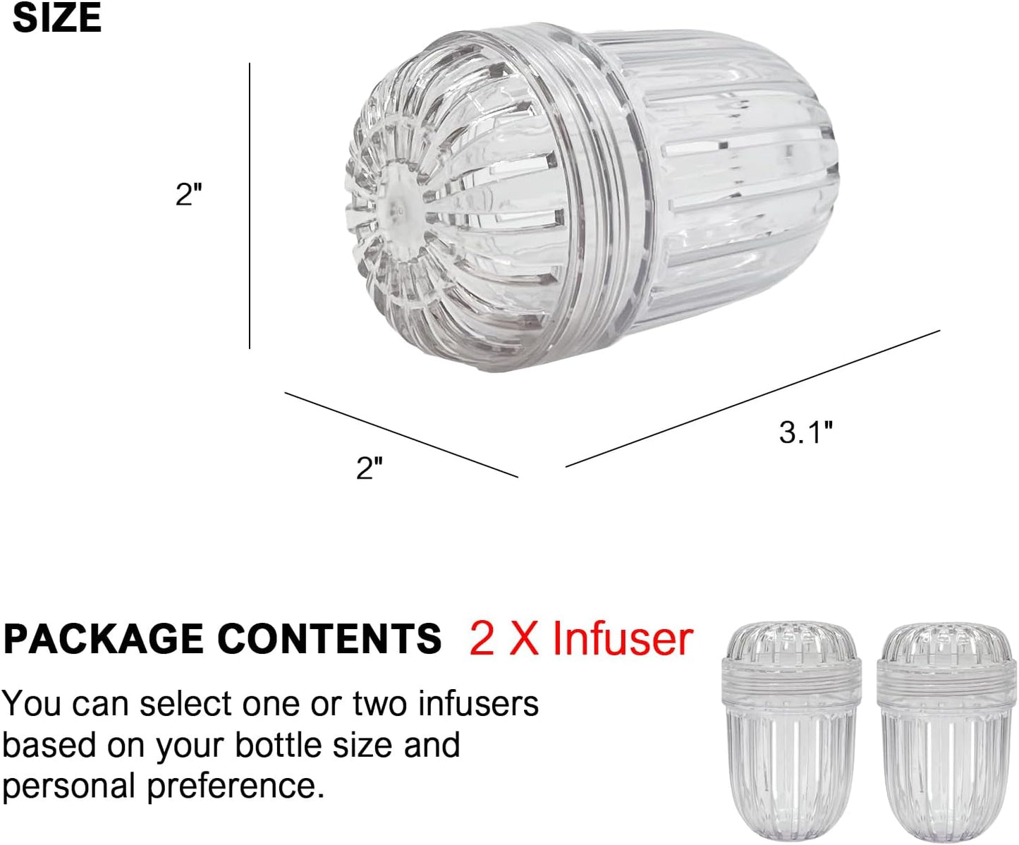 2PCS Fruit Infuser Insert,Flower Tea Infuser for Wide Mouth Water Bottles,Compatible with Stanley,Hydro Flask,Iron Flask, Takeya, ThermoFlask and Similar