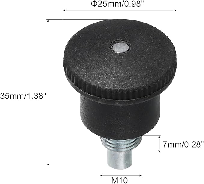 uxcell Pull Pin Spring Knob Replacement Parts, M10 Adjustment Fitness Pull Pin Knob for Home Fitness Exercise Bike, Black 1Pcs