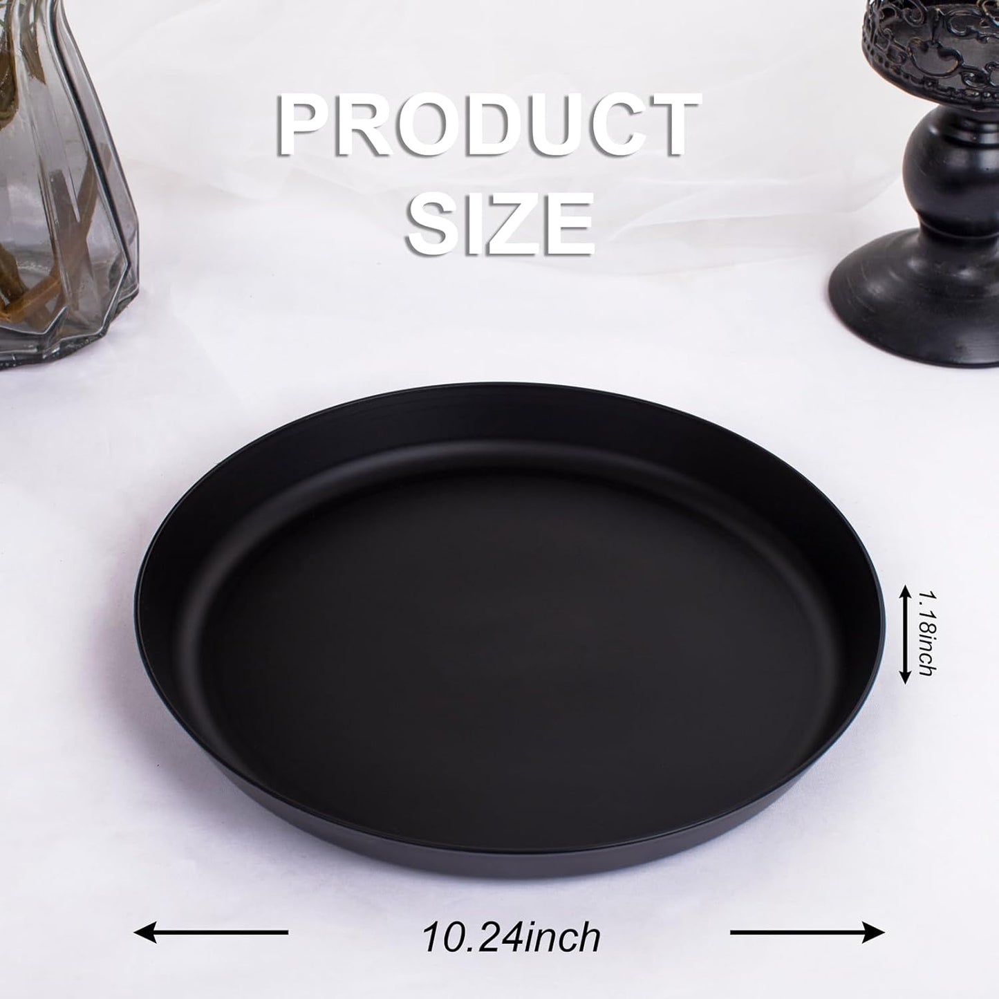 EI 18pcs Black Wheat Straw Plates,Heavy Duty Reuasble Unbreakable Plastic Plates with Lip Edge,Melamine Plates for Kitchen,Camping,Picnic,Halloween