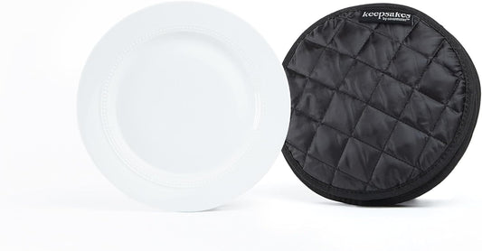 Covermates Keepsakes - Quilted Divider Set - Set of 4 - Scratch & Breakage Protection - Stain Resistant - Machine Washable - China Storage, Black