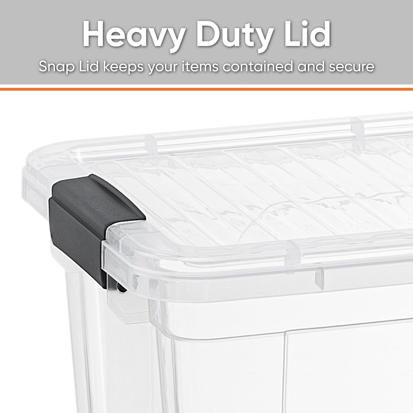 Superio Clear Storage Boxes with Lids, 26.5 Quart Plastic Container Bins for Organizing, Stackable Crates, BPA Free, Non Toxic, Odor Free, Organizers for Home, Office and Dorm, 4 Pack