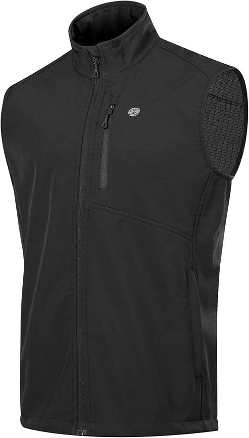 KUTOOK Men’s Softshell Sleeveless Jacket Winter Warm Fleece Outerwear Vests for Cycling Golf Hiking