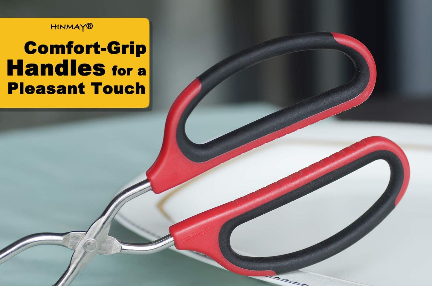 Stainless Steel Scissor Tongs 10-Inch and 12-Inch Set, Set of 2